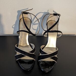 LILLY PULITZER Bella Sandal Strappy High Heels Black Suede Size 9,5